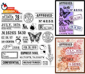 GLOBLELAND Retro Postmark Clear Stamps for DIY Scrapbooking Vintage Air Mail Sil - Picture 1 of 12