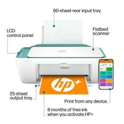 HP Deskjet 2842E Wireless All In One Color Inkjet Printer Ink Included-NEW SEALE - Image 1 of 4