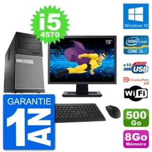 PC Tour Dell 9020 Ecran 19" Intel i5-4570 RAM 8Go Disque 500Go Windows 10 Wifi - Photo 1/3