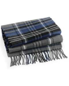 Beechfield Classic Check Scarf Winter Warm Tartan Tassel Neck Scarves Unisex - Picture 1 of 10