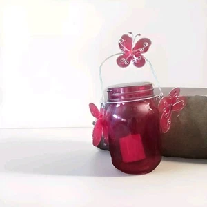 Handmade Butterfly Lantern with candle - Picture 1 of 3