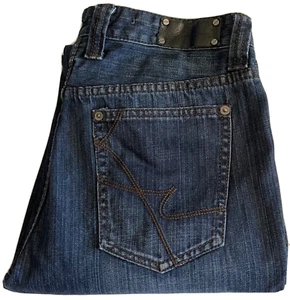 Kenneth Cole Herrenjeans Größe 32 x 32 Foshn gerades Bein dunkelblau Denim mittlerer Bund - Bild 1 von 14