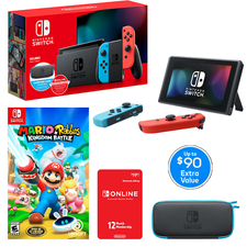 💥NEW Nintendo Switch Super Bundle 💥 Console+Case+Game and 12 Mo. Membership💥