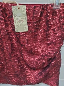Chelsea & Violet roter Paillettenrock seitliche Raffung - Bild 1 von 3