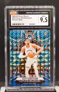 6013 Victor Wembanyama 2023-24 Mosaic Blue Reactive Prizm City Ed RC 282 CGC 9.5 - Picture 1 of 3