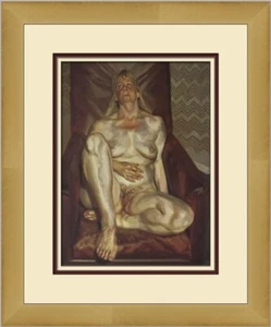 Lucian Freud Naked Lady in a Red Armchair Custom Framed Print - Picture 1 of 2