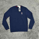 NEU Fila Herren Größe S Pullover Sweatshirt Rundhalsausschnitt klassisch Baumwolle blau klassisch