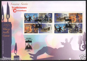 2016 FDC SPD TRADITIONS CUSTOMS SEMANA SANTA EASTER 5037 / 40 5037C TC20073 - Picture 1 of 1