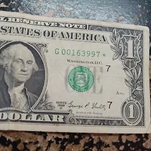 1969D 1 DOLLAR STAR NOTE, G00163997* LOW PRINT, FREE SHIPPING - Picture 1 of 3