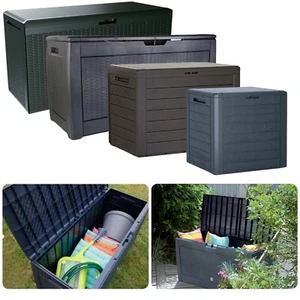 Scatola Portaoggetti da Giardino Organizer in Plastica con Ruote Panca da Esterno Grande Grigio Marrone - Foto 1 di 73