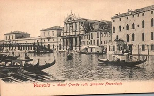 Venezia Canal Grande Colla Stazione Ferroviaria Venedig Italien Vintage Postkarte - Bild 1 von 2
