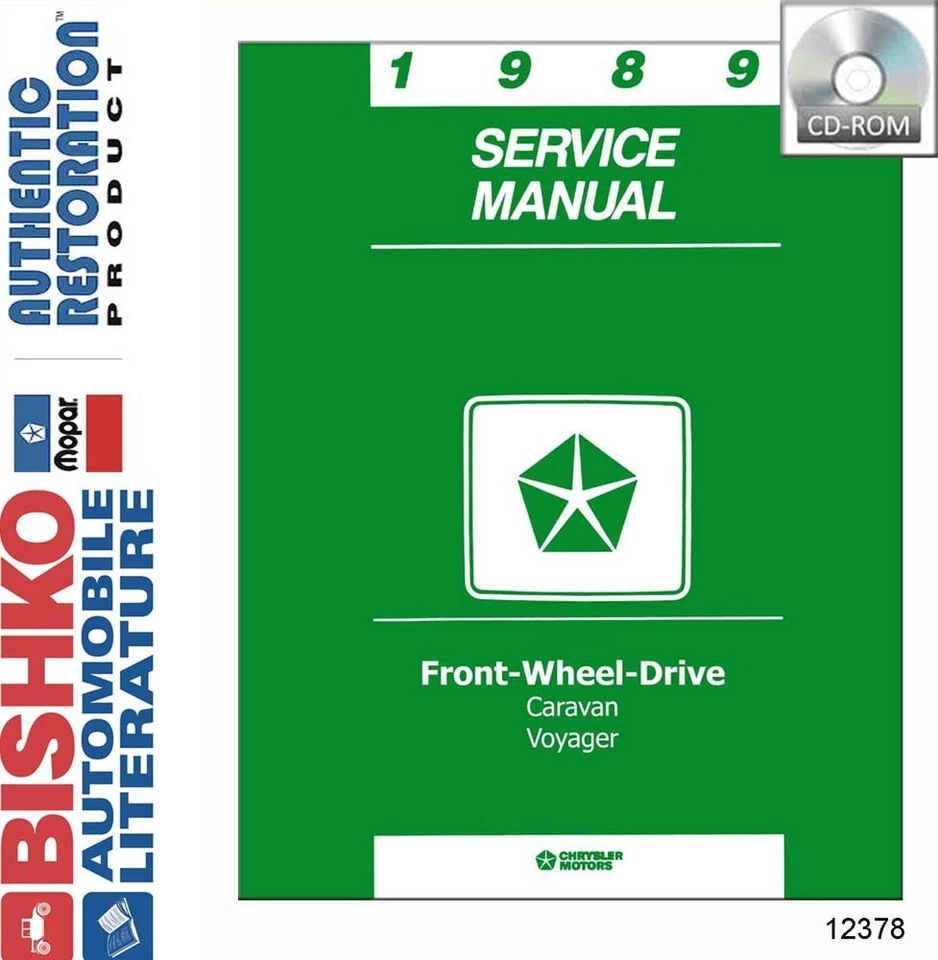 Dodge Caravan Plymouth Voyager 1989 manual de reparación de taller de fábrica CD Foto 1 de 1