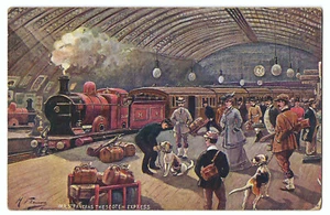 M.R. St PANCRAS  THE SCOTCH EXPRESS - railway postcard c1910 - Picture 1 of 2