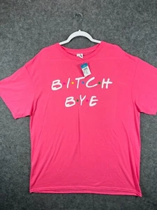NWT Rue+ T Shirt Womens Plus 1X XL Pink Bitch Please Crew Graphic Short Sleeve - Picture 1 of 12
