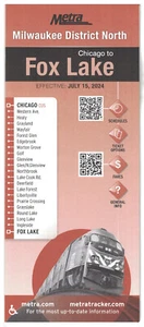 Metra Milwaukee District North Timetable Chicago to Fox Lake 2024 Print 07/15/24 - Picture 1 of 3