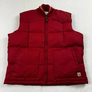 Schott Down Vest Men’s XL Red Duck Down Nylon Duck Feathers Lucky Brand - Picture 1 of 7