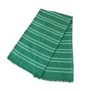 Chenille Dark Green Blanket Striped Throw 50” x 60” Bullseye’s Playground - Picture 1 of 5