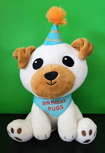 American Greetings Geburtstag Möpse 9 Zoll Stecker braun creme Hut Bandana Stofftier - Bild 1 von 4