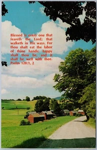 Scriptcard Postcard, Rural Scene Near Reading Vermont, Psalm 128 Chrome Postcard - Picture 1 of 2