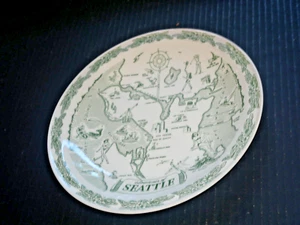 Vernon Kilns Souvenir of Seattle Washington placa de exhibición puntos de interés - Imagen 1 de 6