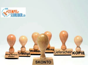 Fertige Holzstempel Lagerstempel /Lagertexte  + Stempelkissen - Bild 1 von 126