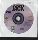You Don't Know Jack Sony PlayStation 1 Sleeved Video Game Disc Only