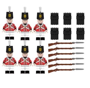 Custom Lego Napoleonic Soldiers British Infantry, Minifigure X6