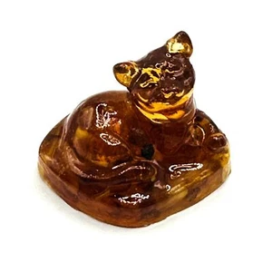 Amber Cat Figurine – Handcrafted KIZIMA USA Decor - Picture 1 of 4