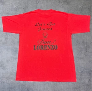 1990s Vintage Don Lorenzo Mango Rum Promo Shirt Mens L Red - Picture 1 of 5