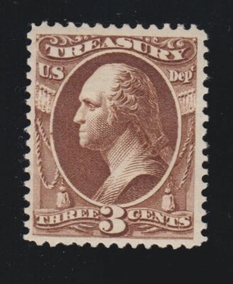 US O74 3c Treasury Department Official Mint with APS Cert VF OG PH SCV $120 - Image 1 of 3
