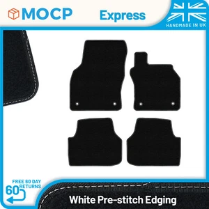 Express with White Pre-Stitch Trim Car Mats to fit Skoda Octavia 2013-2020 - Picture 1 of 4