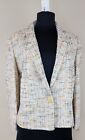 NWT NEVER WORN VINTAGE 90's CHANEL TWEED JACKET 99P DOUBLE C BUTTON IVORY