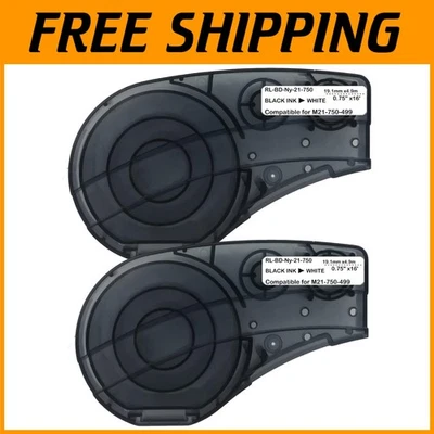 Cinta de etiqueta de tela de nailon de 3/4" de alta calidad - Compatible con M21-750-499 - Paquete de 2 Foto 1 de 4