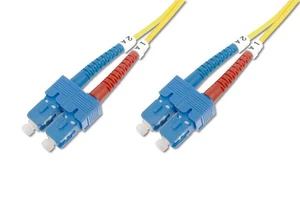 DIGITUS LWL Patch-Kabel OS2 - 1 m SC auf SC Glasfaser-Kabel - LSZH - Duplex Sing - Photo 1/5