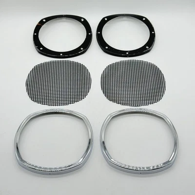 Porsche 356 B C Speaker Grill w/ Retaining Clip Pair Chrome Surround PAIR - Image 1 of 4