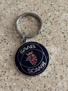 Saab Scania Of America Schlüsselanhänger blau emailliert Vintage USA Porto bezahlt Vintage - Bild 1 von 4