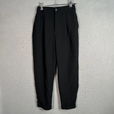 Pantalón Zara Mujer Talla Pequeña Negro Pierna Cónica Poliéster y Elastano Foto 1 de 4