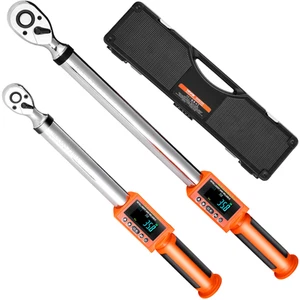 VEVOR Digital Torque Wrench Set 2 Pieces 1/2 3/8 Inch Drive 72-Tooth Electronic - Picture 1 of 12