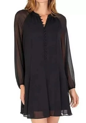 NWT Joie Balloon Sleeve Dress Black XXL Goth Witchy Victorian Oversized Sheer - Image 1 of 4