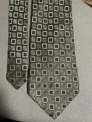 Gravata masculina verde feita à mão 100% seda feita na China Alfani - Imagem 1 de 4