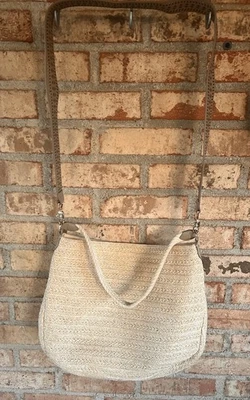 Bolso Hobo Stella And Dot Ellie Metálico/Paja Bandolera Correa 2 Vías Foto 1 de 4
