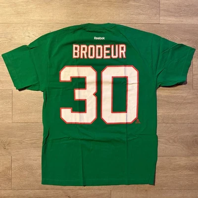 Camisa de hockey New Jersey Devils Martin Brodeur retro verde Reebok NHL L Foto 1 de 4