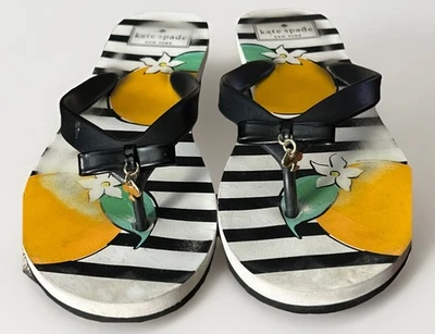 Sandalias planas Kate Spade naranja blanco flor 8 M Foto 1 de 4