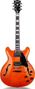 Guitarra Eléctrica Cuerpo Semi-Hueco RD-100 Guitarra Jazz con Agujero en F, Mástil de Arce, Humbu - Imagen 1 de 9