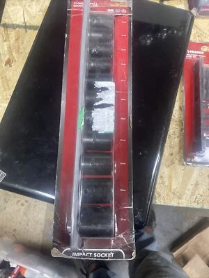 Husky Impact Socket Set 1/2" Drive Standard Metric Cr-Mo Alloy Steel 11 Piece - Image 1 of 2