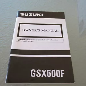 Suzuki OEM Owners Manual Book GSX600F 1992 NOS 179 - Picture 1 of 5
