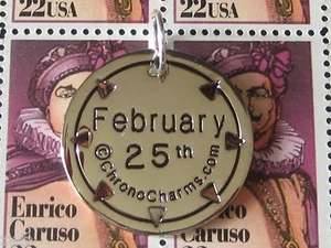 February 25th designer ChronoCharm  lead free jewelry necklace all dates stocked - Picture 1 of 5