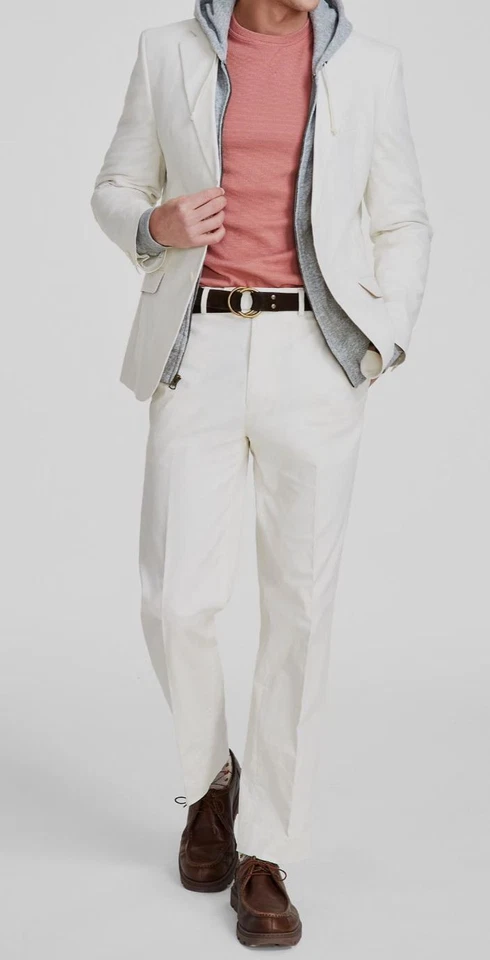 Nautica Men's Ivory Modern-Fit Stretch Jacket Pants 2-Piece Suit Size 40L