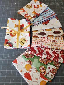 Kansas City Chiefs Football 8 Pc Fat Quarter Fabric Bundle•100% Cotton•Fast Ship - Picture 1 of 2