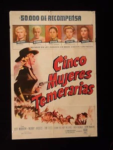 FIVE BOLD WOMEN (1960) * JEFF MORROW * MERRY ANDERS * ARGENTINE 1sh MOVIE POSTER - Picture 1 of 1